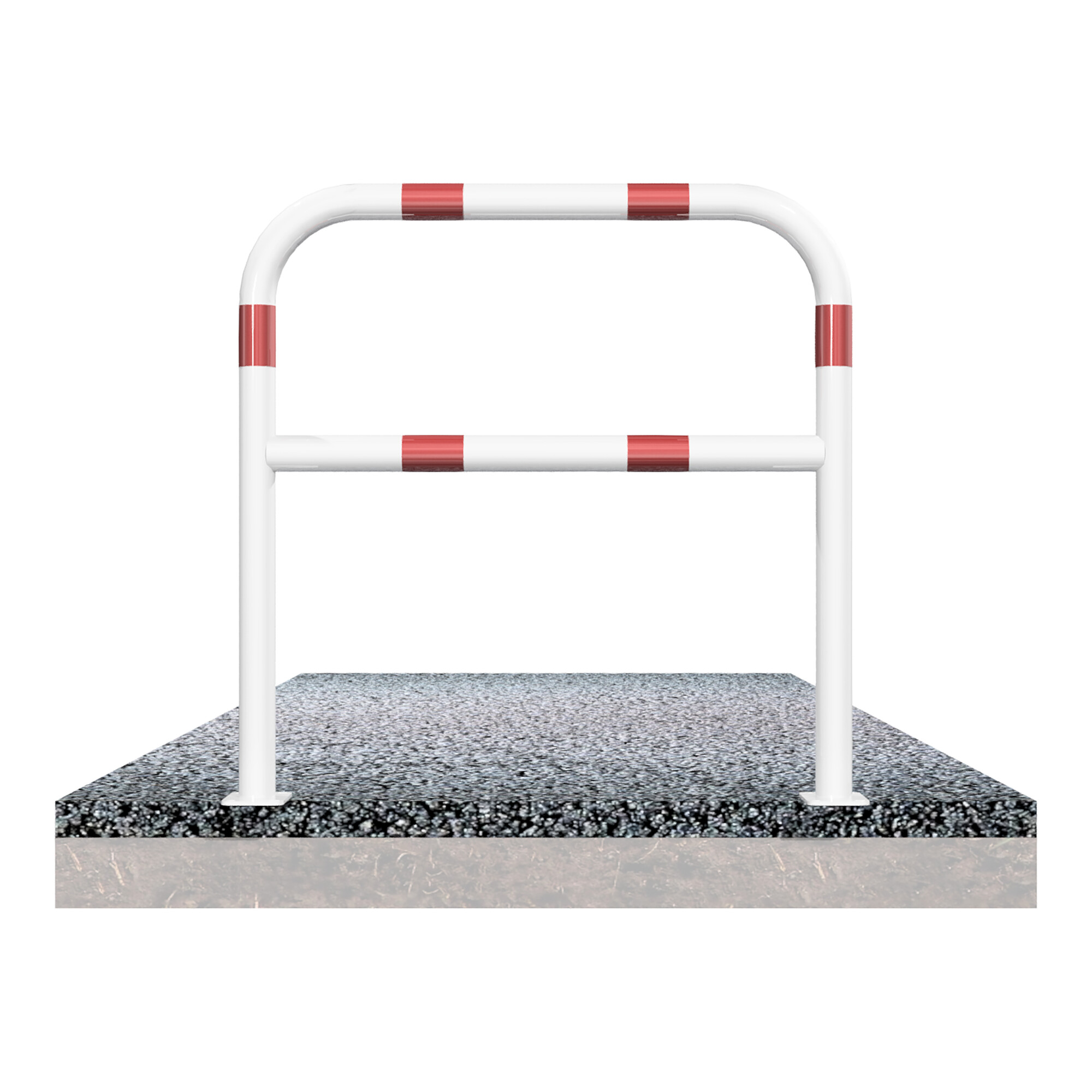 Schake Abweisebügel aus Stahlrohr Ø 60 x 2,5 mm Breite: 1000 mm, Höhe: 1000 mm + Querholm, beschichtet, zum Aufdübeln