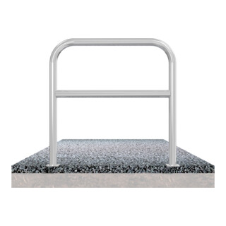 Schake Abweisebügel aus Stahlrohr Ø 60 x 2,5 mm Breite: 1000 mm, Höhe: 1000 mm + Querholm, zum Aufdübeln