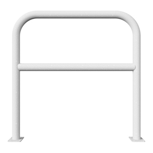 Schake Abweisebügel aus Stahlrohr Ø 60 x 2,5 mm Breite: 1000 mm, Höhe: 1000 mm + Querholm, zum Aufdübeln