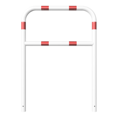 Schake Abweisebügel aus Stahlrohr Ø 60 x 2,5 mm Breite: 1000 mm, Höhe: 1400 mm + Querholm, beschichtet, zum Einbetonieren