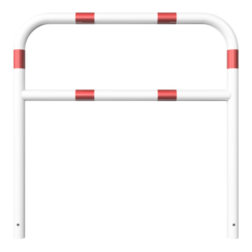 Schake Abweisebügel aus Stahlrohr Ø 60 x 2,5 mm Breite: 1200 mm, Höhe: 1200 mm + Querholm, beschichtet, zum Einbetonieren