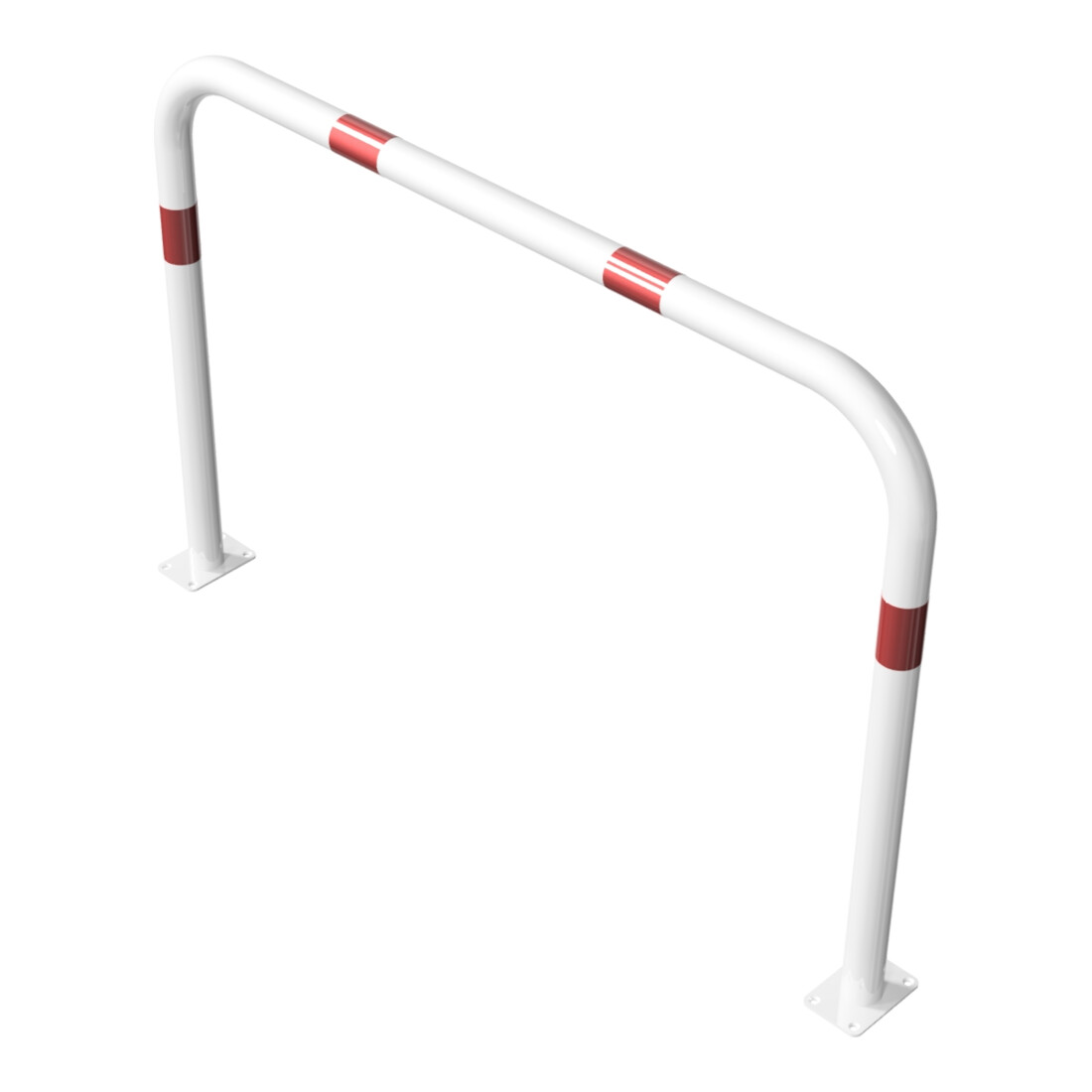 Schake Abweisebügel aus Stahlrohr Ø 60 x 2,5 mm Breite: 1500 mm, Höhe: 1000 mm ohne Querholm, beschichtet, zum Aufdübeln