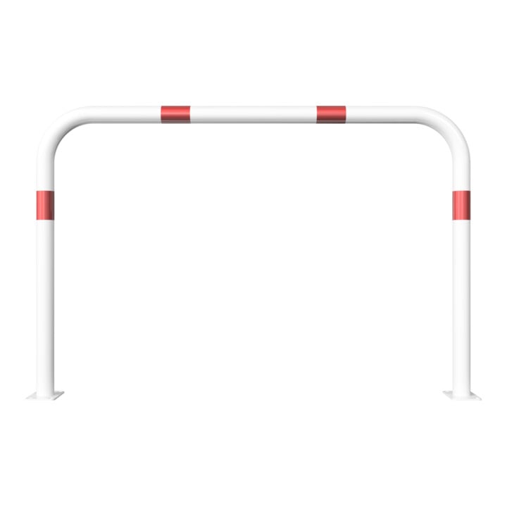 Schake Abweisebügel aus Stahlrohr Ø 60 x 2,5 mm Breite: 1500 mm, Höhe: 1000 mm ohne Querholm, beschichtet, zum Aufdübeln