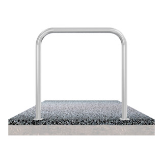 Schake Abweisebügel aus Stahlrohr Ø 60 x 2,5 mm Breite: 1500 mm, Höhe: 1000 mm ohne Querholm, zum Aufdübeln