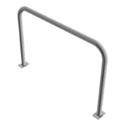 Schake Abweisebügel aus Stahlrohr Ø 60 x 2,5 mm Breite: 1500 mm, Höhe: 1000 mm ohne Querholm, zum Aufdübeln-5