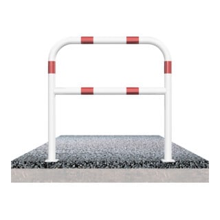 Schake Abweisebügel aus Stahlrohr Ø 60 x 2,5 mm Breite: 1500 mm, Höhe: 1000 mm + Querholm, beschichtet, zum Aufdübeln