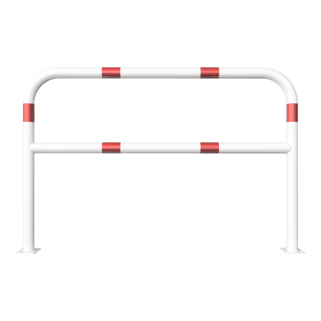 Schake Abweisebügel aus Stahlrohr Ø 60 x 2,5 mm Breite: 1500 mm, Höhe: 1000 mm + Querholm, beschichtet, zum Aufdübeln