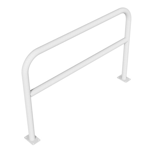 Schake Abweisebügel aus Stahlrohr Ø 60 x 2,5 mm Breite: 1500 mm, Höhe: 1000 mm + Querholm, zum Aufdübeln