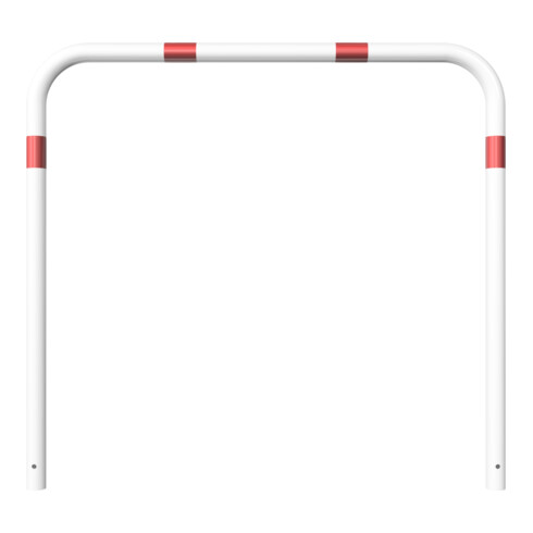 Schake Abweisebügel aus Stahlrohr Ø 60 x 2,5 mm Breite: 1500 mm, Höhe: 1400 mm ohne Querholm, beschichtet, zum Einbetonieren