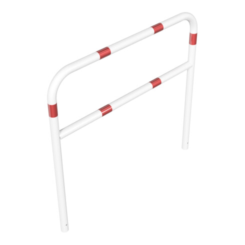 Schake Abweisebügel aus Stahlrohr Ø 60 x 2,5 mm Breite: 1500 mm, Höhe: 1400 mm + Querholm, beschichtet, zum Einbetonieren