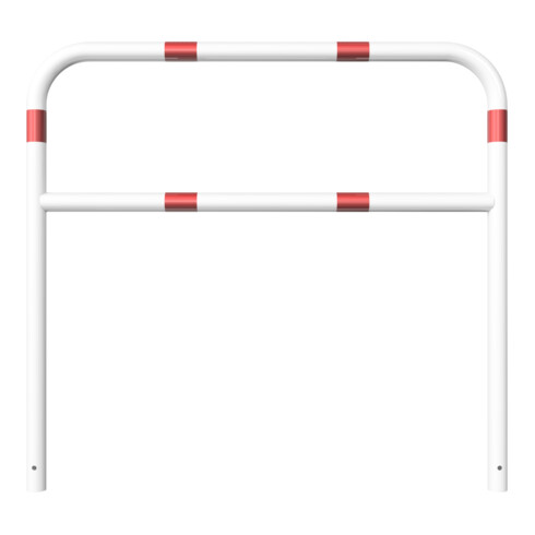 Schake Abweisebügel aus Stahlrohr Ø 60 x 2,5 mm Breite: 1500 mm, Höhe: 1400 mm + Querholm, beschichtet, zum Einbetonieren