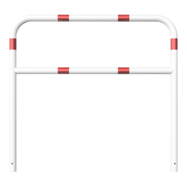 Schake Abweisebügel aus Stahlrohr Ø 60 x 2,5 mm Breite: 1500 mm, Höhe: 1400 mm + Querholm, beschichtet, zum Einbetonieren