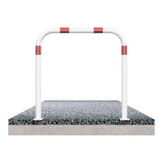 Schake Abweisebügel aus Stahlrohr Ø 60 x 2,5 mm Breite: 2000 mm, Höhe: 1000 mm ohne Querholm, beschichtet, zum Aufdübeln