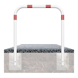 Schake Abweisebügel aus Stahlrohr Ø 60 x 2,5 mm Breite: 2000 mm, Höhe: 1000 mm ohne Querholm, beschichtet, zum Einbetonieren