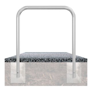 Schake Abweisebügel aus Stahlrohr Ø 60 x 2,5 mm Breite: 2000 mm, Höhe: 1000 mm ohne Querholm, zum Einbetonieren
