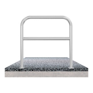 Schake Abweisebügel aus Stahlrohr Ø 60 x 2,5 mm Breite: 2000 mm, Höhe: 1000 mm + Querholm, zum Aufdübeln
