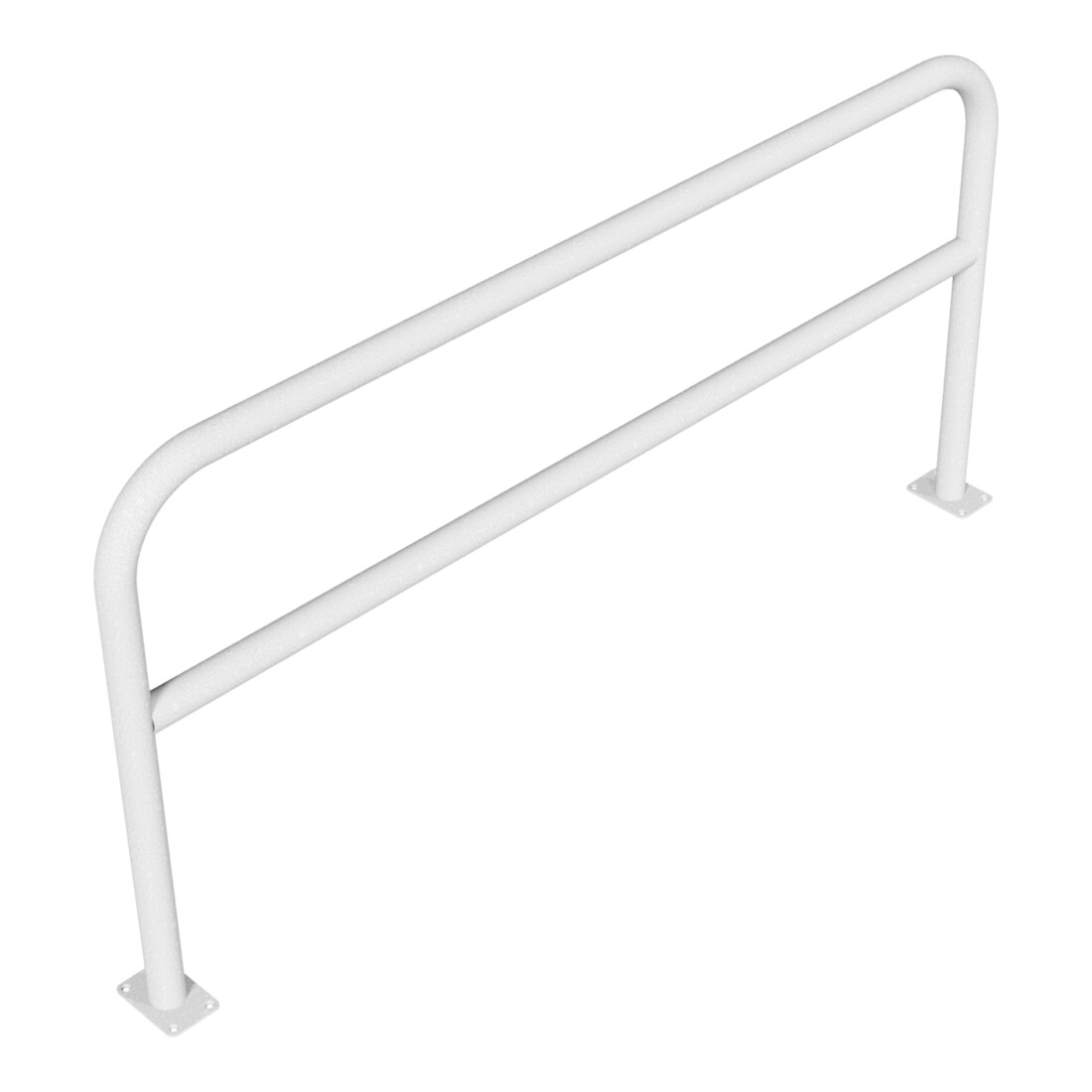 Schake Abweisebügel aus Stahlrohr Ø 60 x 2,5 mm Breite: 2000 mm, Höhe: 1000 mm + Querholm, zum Aufdübeln
