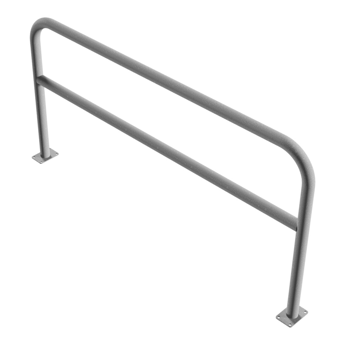 Schake Abweisebügel aus Stahlrohr Ø 60 x 2,5 mm Breite: 2000 mm, Höhe: 1000 mm + Querholm, zum Aufdübeln