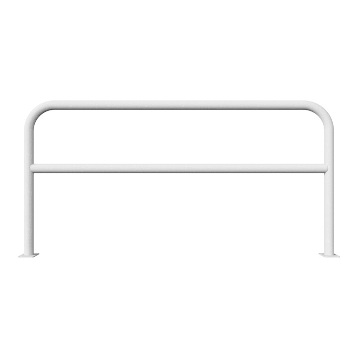 Schake Abweisebügel aus Stahlrohr Ø 60 x 2,5 mm Breite: 2000 mm, Höhe: 1000 mm + Querholm, zum Aufdübeln