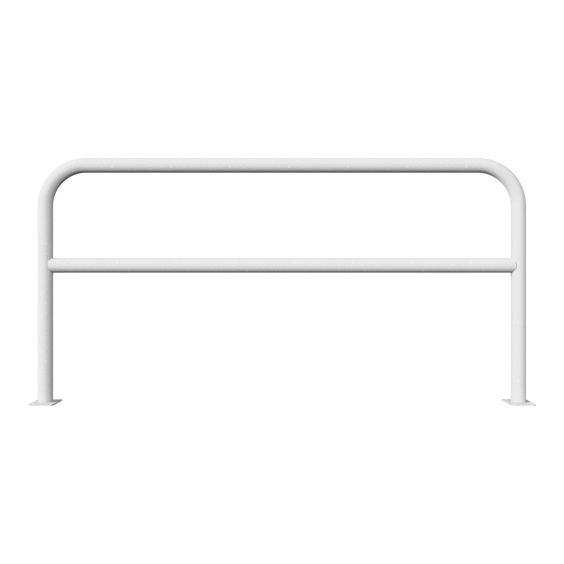 Schake Abweisebügel aus Stahlrohr Ø 60 x 2,5 mm Breite: 2000 mm, Höhe: 1000 mm + Querholm, zum Aufdübeln