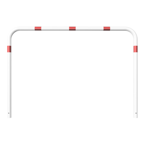 Schake Abweisebügel aus Stahlrohr Ø 60 x 2,5 mm Breite: 2000 mm, Höhe: 1400 mm ohne Querholm, beschichtet, zum Einbetonieren