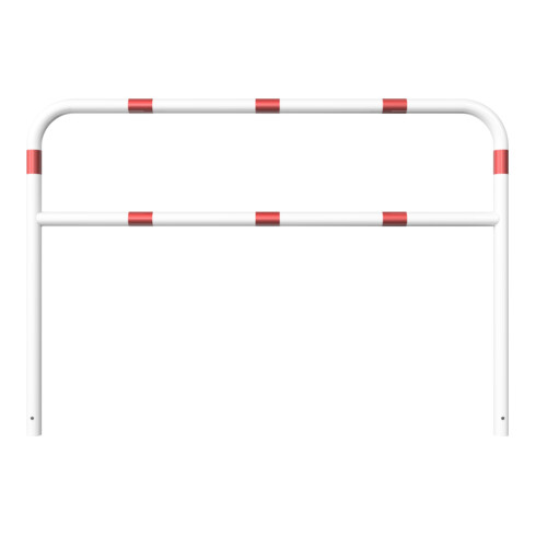 Schake Abweisebügel aus Stahlrohr Ø 60 x 2,5 mm Breite: 2000 mm, Höhe: 1400 mm + Querholm, beschichtet, zum Einbetonieren