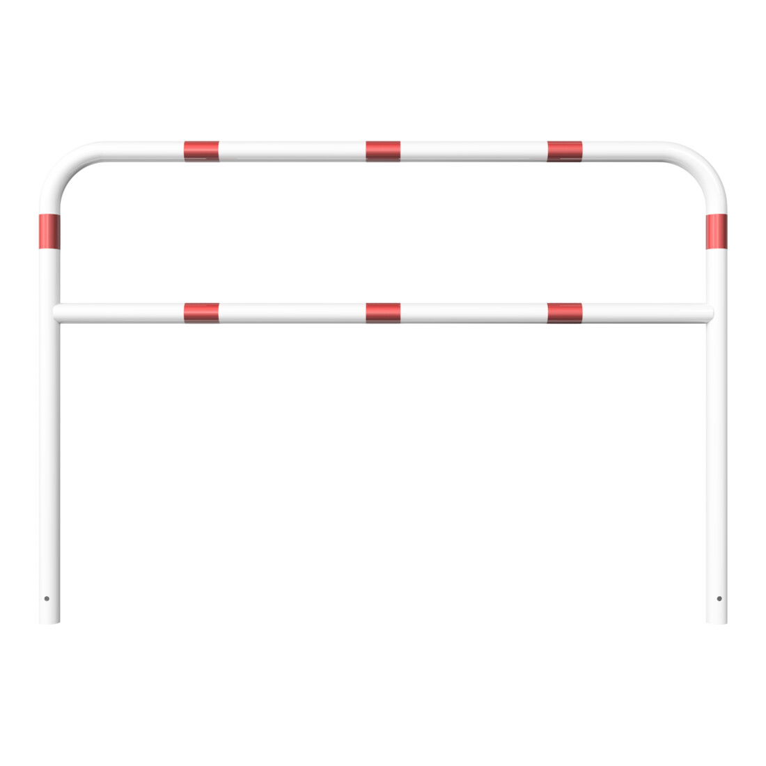 Schake Abweisebügel aus Stahlrohr Ø 60 x 2,5 mm Breite: 2000 mm, Höhe: 1400 mm + Querholm, beschichtet, zum Einbetonieren