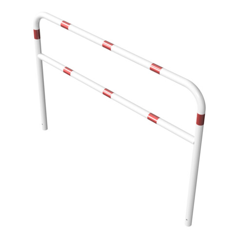 Schake Abweisebügel aus Stahlrohr Ø 60 x 2,5 mm Breite: 2000 mm, Höhe: 1400 mm + Querholm, beschichtet, zum Einbetonieren