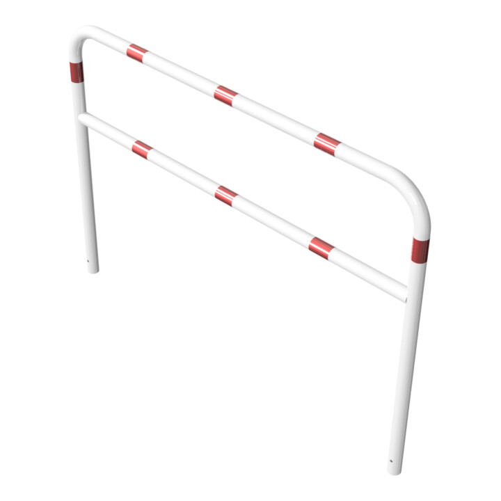 Schake Abweisebügel aus Stahlrohr Ø 60 x 2,5 mm Breite: 2000 mm, Höhe: 1400 mm + Querholm, beschichtet, zum Einbetonieren
