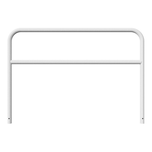 Schake Abweisebügel aus Stahlrohr Ø 60 x 2,5 mm Breite: 2000 mm, Höhe: 1400 mm + Querholm, zum Einbetonieren