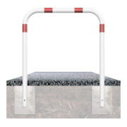 Schake Abweisebügel aus Stahlrohr Ø 60 x 2,5 mm Breite: 2500 mm, Höhe: 1400 mm ohne Querholm, beschichtet, zum Einbetonieren