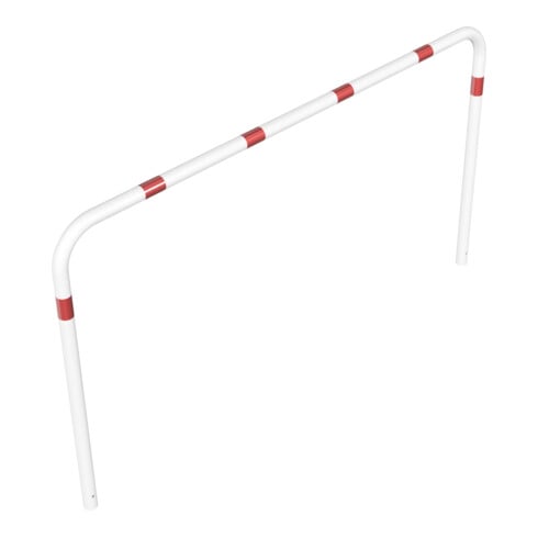 Schake Abweisebügel aus Stahlrohr Ø 60 x 2,5 mm Breite: 2500 mm, Höhe: 1400 mm ohne Querholm, beschichtet, zum Einbetonieren