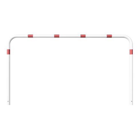 Schake Abweisebügel aus Stahlrohr Ø 60 x 2,5 mm Breite: 2500 mm, Höhe: 1400 mm ohne Querholm, beschichtet, zum Einbetonieren