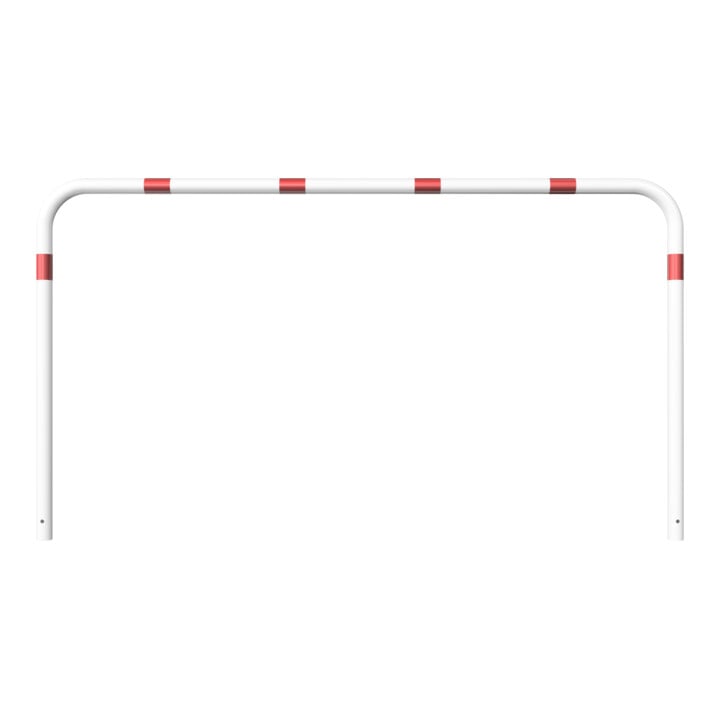 Schake Abweisebügel aus Stahlrohr Ø 60 x 2,5 mm Breite: 2500 mm, Höhe: 1400 mm ohne Querholm, beschichtet, zum Einbetonieren