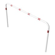 Schake Abweisebügel aus Stahlrohr Ø 60 x 2,5 mm Breite: 2500 mm, Höhe: 1400 mm ohne Querholm, beschichtet, zum Einbetonieren-5