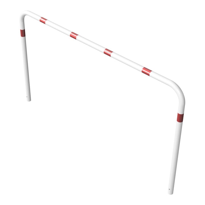Schake Abweisebügel aus Stahlrohr Ø 60 x 2,5 mm Breite: 2500 mm, Höhe: 1400 mm ohne Querholm, beschichtet, zum Einbetonieren