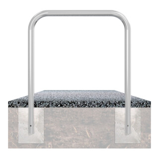 Schake Abweisebügel aus Stahlrohr Ø 60 x 2,5 mm Breite: 2500 mm, Höhe: 1400 mm ohne Querholm, zum Einbetonieren