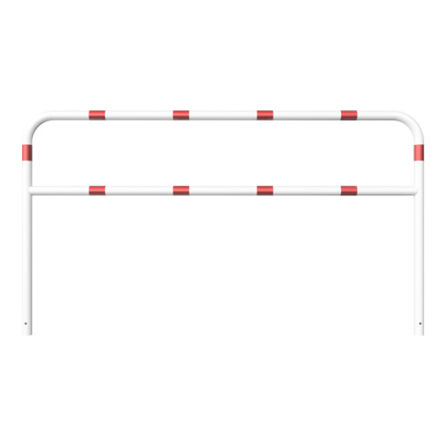 Schake Abweisebügel aus Stahlrohr Ø 60 x 2,5 mm Breite: 2500 mm, Höhe: 1400 mm + Querholm, beschichtet, zum Einbetonieren