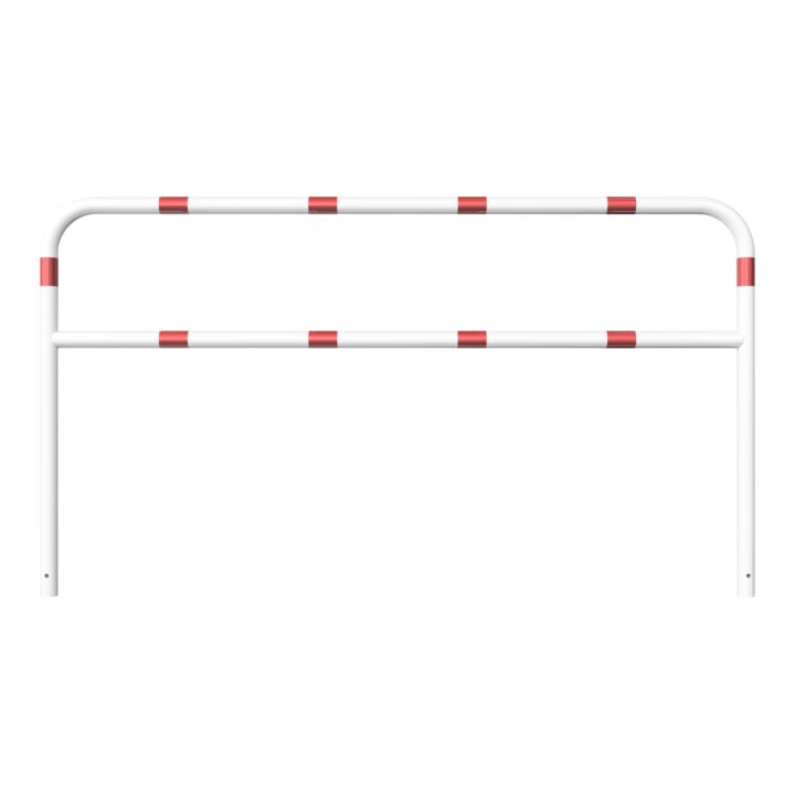 Schake Abweisebügel aus Stahlrohr Ø 60 x 2,5 mm Breite: 2500 mm, Höhe: 1400 mm + Querholm, beschichtet, zum Einbetonieren
