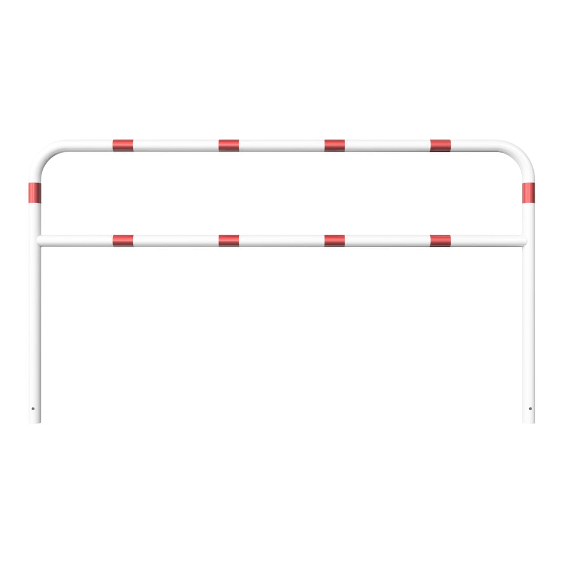 Schake Abweisebügel aus Stahlrohr Ø 60 x 2,5 mm Breite: 2500 mm, Höhe: 1400 mm + Querholm, beschichtet, zum Einbetonieren