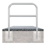 Schake Abweisebügel aus Stahlrohr Ø 60 x 2,5 mm Breite: 2500 mm, Höhe: 1400 mm + Querholm, zum Einbetonieren