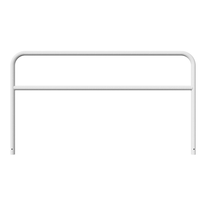 Schake Abweisebügel aus Stahlrohr Ø 60 x 2,5 mm Breite: 2500 mm, Höhe: 1400 mm + Querholm, zum Einbetonieren