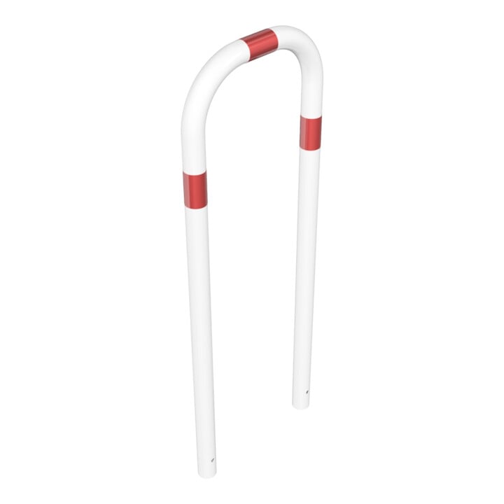 Schake Abweisebügel aus Stahlrohr Ø 60 x 2,5 mm Breite: 500 mm, Höhe: 1400 mm ohne Querholm, beschichtet, zum Einbetonieren