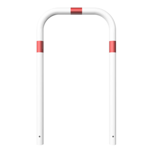 Schake Abweisebügel aus Stahlrohr Ø 60 x 2,5 mm Breite: 700 mm, Höhe: 1200 mm ohne Querholm, beschichtet, zum Einbetonieren