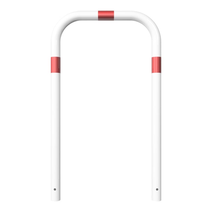 Schake Abweisebügel aus Stahlrohr Ø 60 x 2,5 mm Breite: 700 mm, Höhe: 1200 mm ohne Querholm, beschichtet, zum Einbetonieren