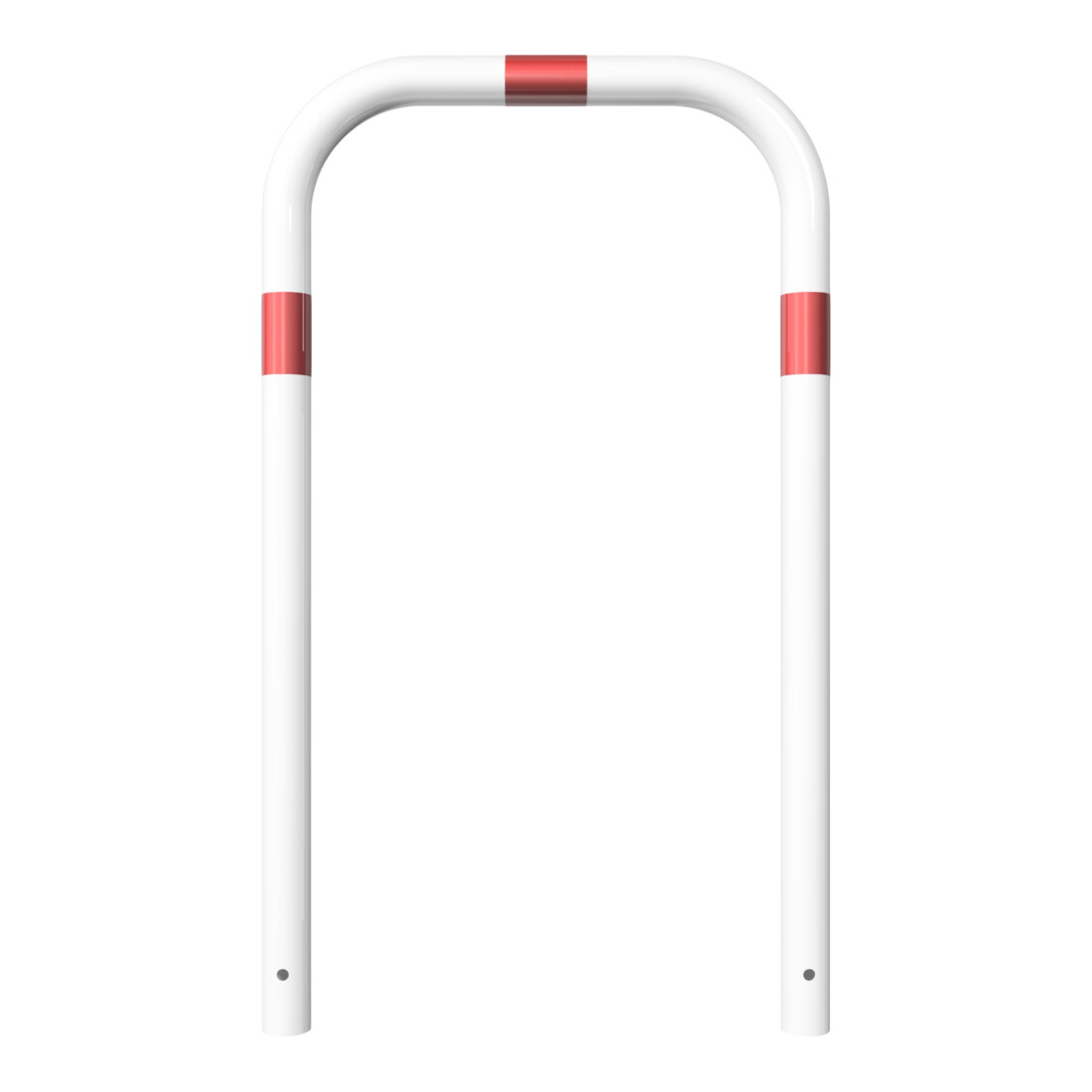 Schake Abweisebügel aus Stahlrohr Ø 60 x 2,5 mm Breite: 700 mm, Höhe: 1200 mm ohne Querholm, beschichtet, zum Einbetonieren