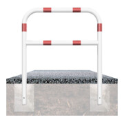 Schake Abweisebügel aus Stahlrohr Ø 60 x 2,5 mm Breite: 700 mm, Höhe: 1200 mm + Querholm, beschichtet, zum Einbetonieren