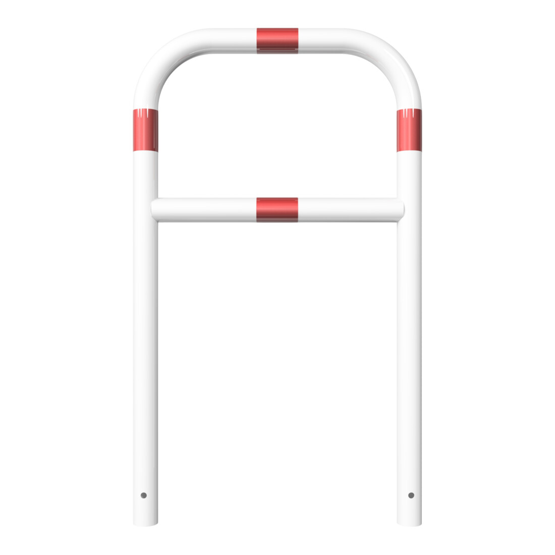 Schake Abweisebügel aus Stahlrohr Ø 60 x 2,5 mm Breite: 700 mm, Höhe: 1200 mm + Querholm, beschichtet, zum Einbetonieren