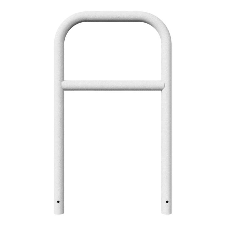 Schake Abweisebügel aus Stahlrohr Ø 60 x 2,5 mm Breite: 700 mm, Höhe: 1200 mm + Querholm, zum Einbetonieren