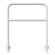 Schake Abweisebügel aus Stahlrohr Ø48mm Breite: 1000mm, Höhe: 1200 mm + Querholm, für Wandmontage, inkl. 2 Bodenhülsen 443.15W-2